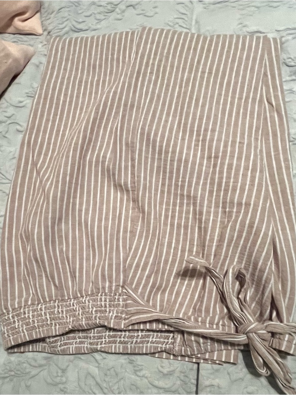 Linen Striped Tie-Hem Wide Pants